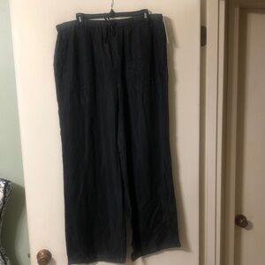 Women's Wide-Leg Flowy Pants - Black